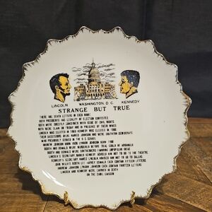 Vintage Ceramic "Strange But True" Lincoln / Kennedy